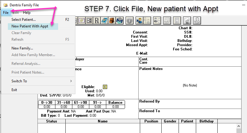 how-to-create-a-new-patient-in-dentrix-per-their-recommended-settings